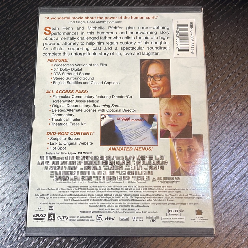 I Am Sam DVD π - Picture 3 of 3